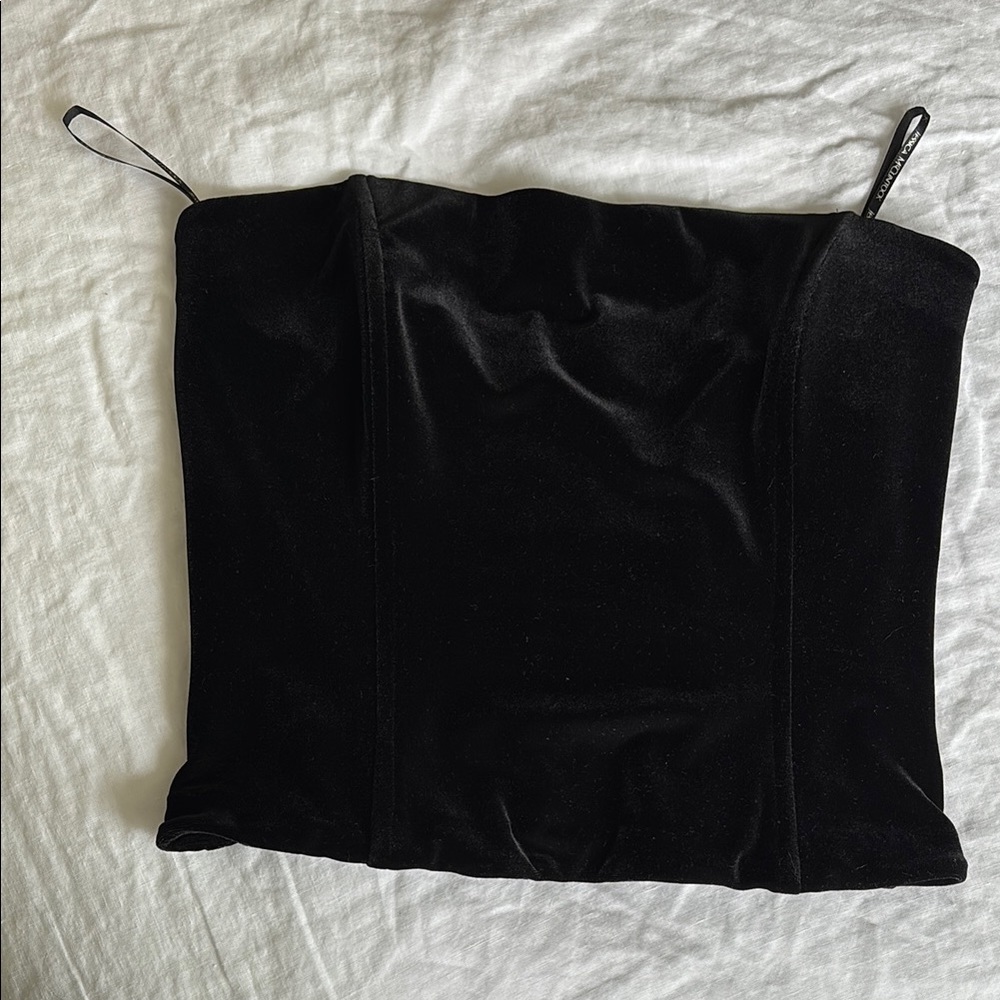 Elegant Black Velvet Corset Top. Vintage reformation